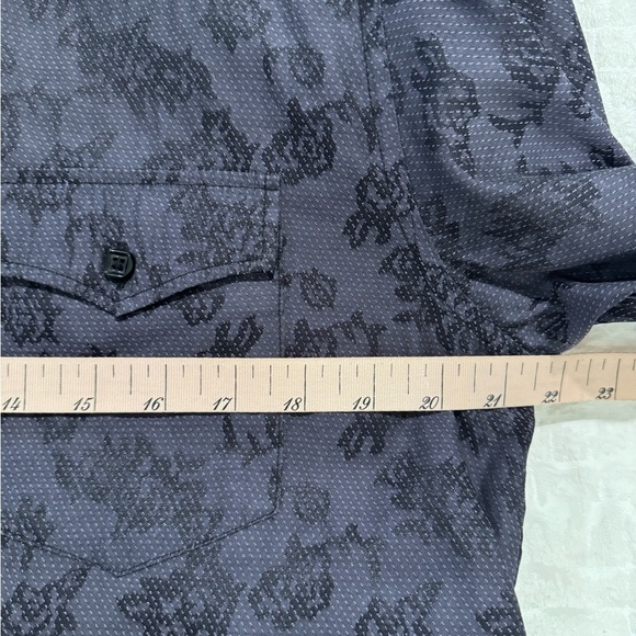 Enzo denim western button up shirt embroidered details square buttons flawed - Picture 8 of 9